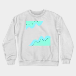 Green blue watercolor abstract art Crewneck Sweatshirt